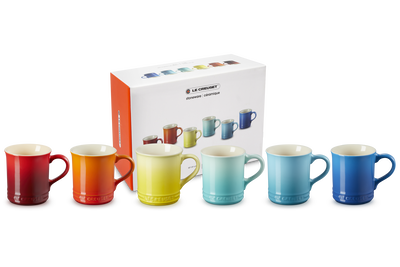 Stoneware Rainbow Set of 6 Seattle 400ml Mugs